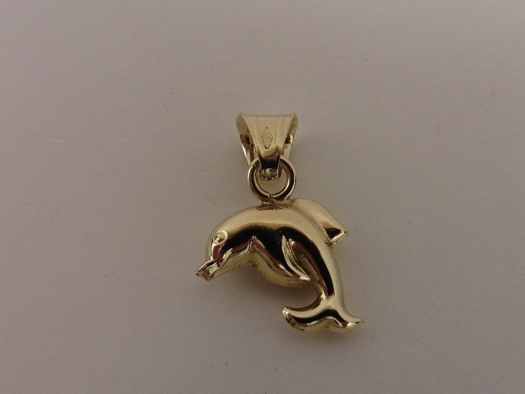 Gouden hanger dolfijn                                    G47, Gebruikt, ., Ophalen of Verzenden, .