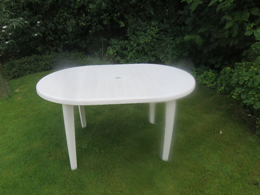 tuintafel, Ophalen, Gebruikt, Ovaal, Kunststof