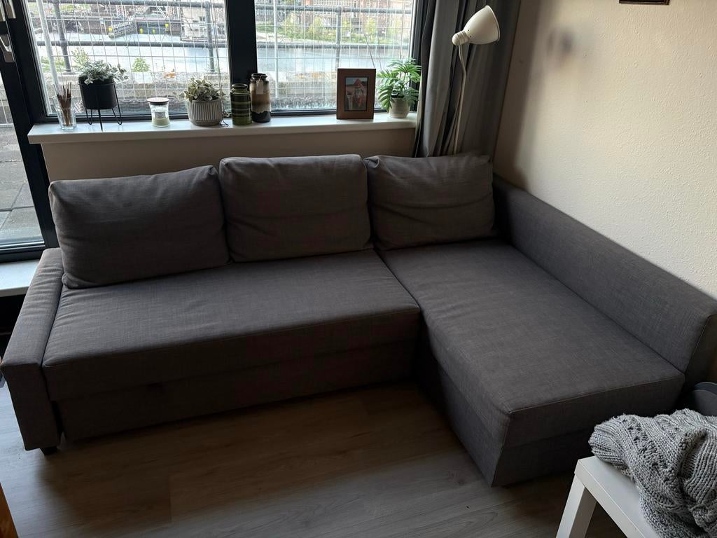 Ikea Friheten slaapbank met opbergvak - Grijs, Ophalen of Verzenden, Zo goed als nieuw