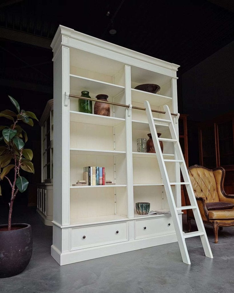 Demontabele witte boekenkast | Bibliotheek kast #5539