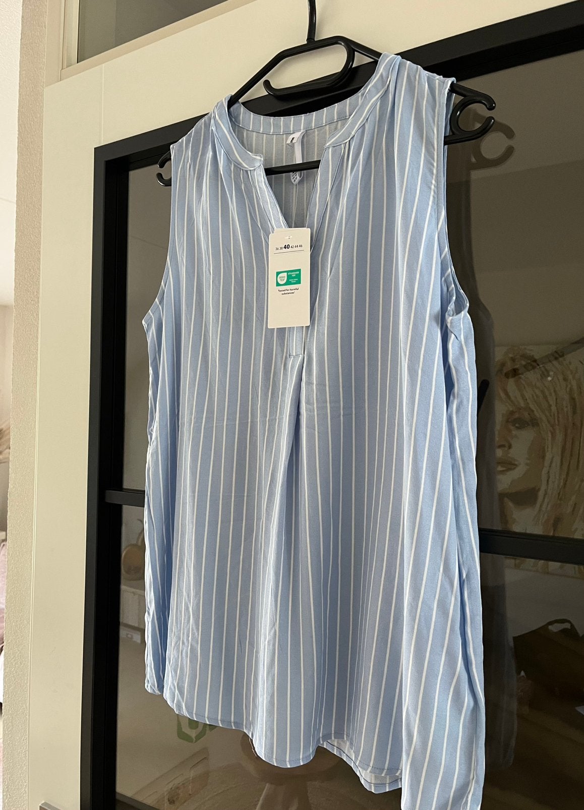 NIEUW viscise top licht blauw/wit gestreept mt36, Blauw, Ophalen of Verzenden, Zo goed als nieuw, Maat 36 (S)