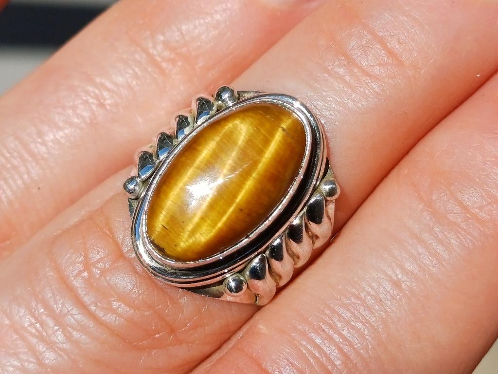 Vanoli 925 zilveren ring met tijgeroog maat 17, Daiva1973@hotmail.com, Vanoli, Overige kleuren, Amsterdam
