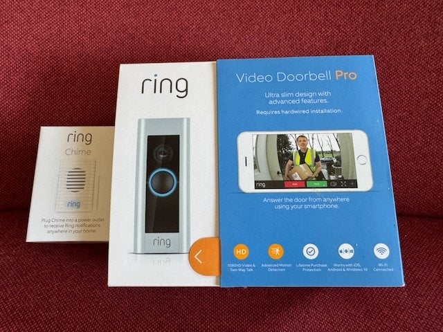 Te koop Ring video deurbel PRO, Ophalen of Verzenden, Bewegingsdetectiesensor, Gebruikt, Bedraad