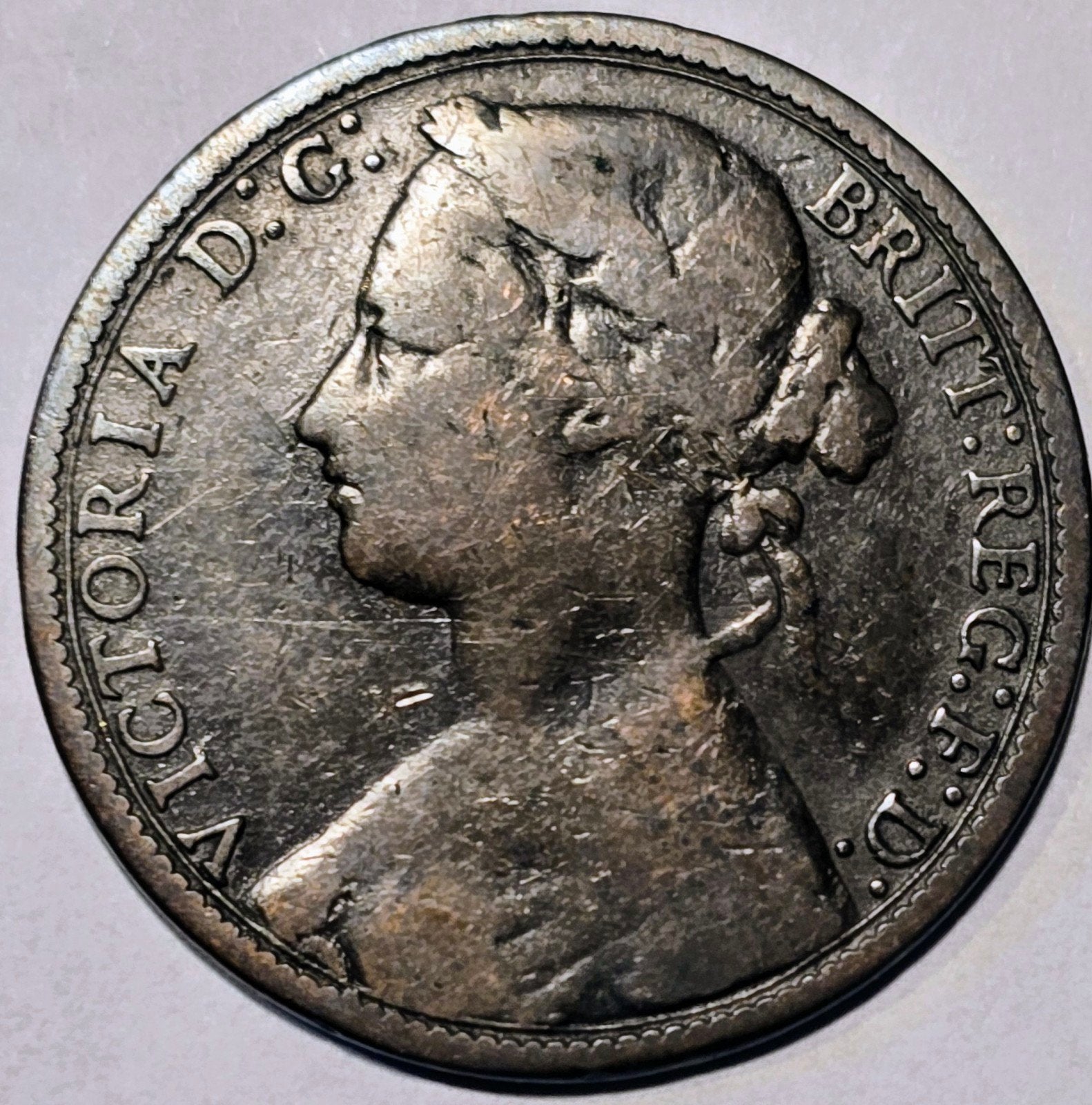 Victoriaanse One Penny Munt 1875 - Groot-Brittannië, Ophalen of Verzenden