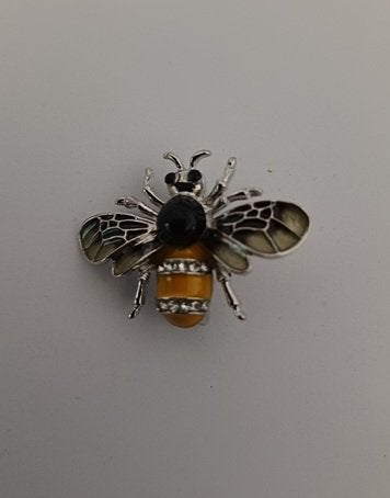 Broche vlieg geel zwart strass  , Verzenden, Nieuw, Geel, Overige materialen