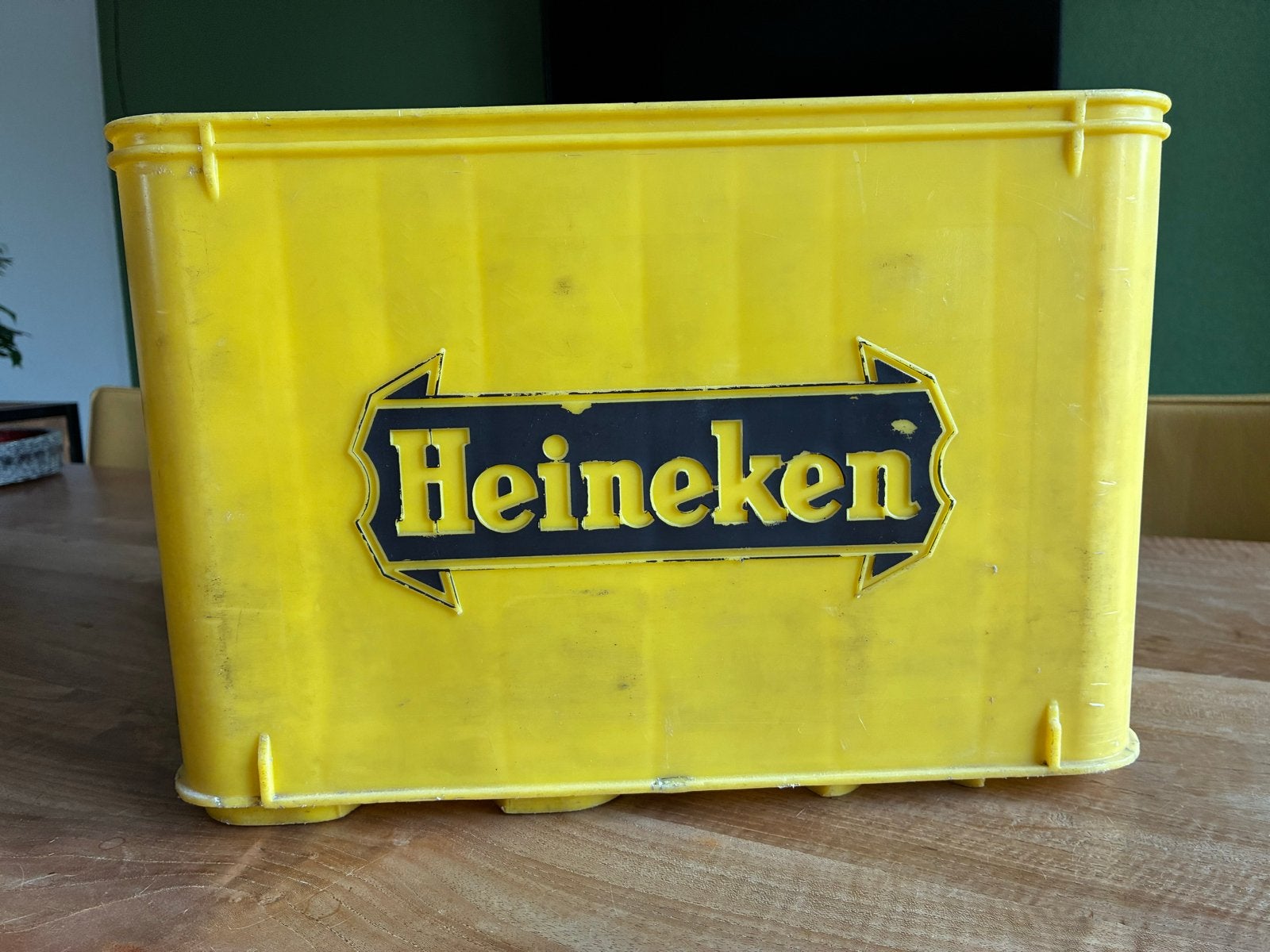 Vintage Gele Heineken Krat - Bierkrat, Ophalen, Gebruikt, Overige typen, Heineken