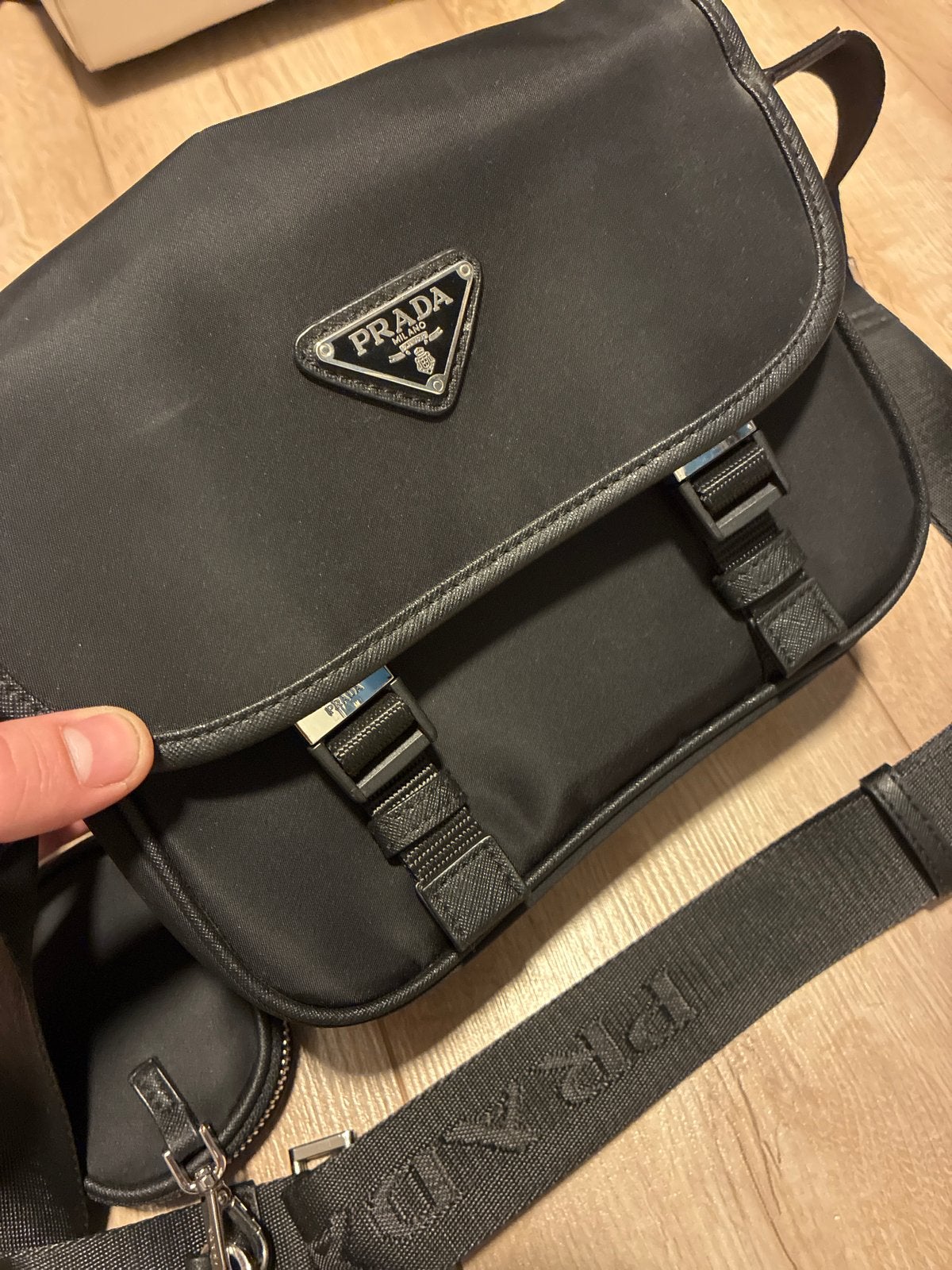 Prada Heren Schoudertas, Verzenden, Gebruikt, Zwart, Overige merken