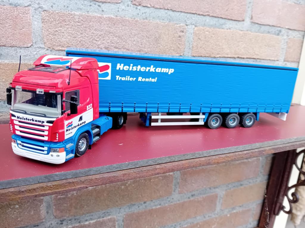 Tekno. Scania r380 met oplegger Heisterkamp, Hobby en Vrije tijd, Modelauto's | 1:50, Ophalen of Verzenden, Zo goed als nieuw