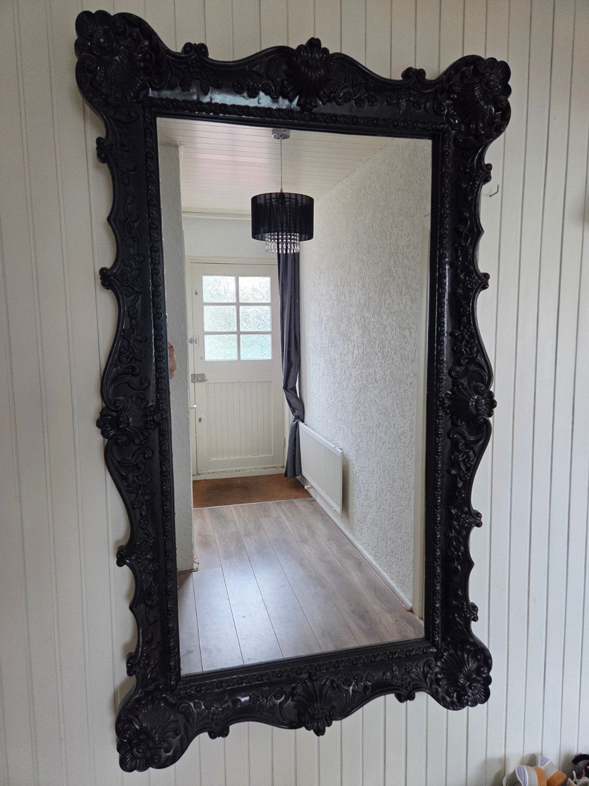zwarte spiegel barok stijl, Huis en Inrichting, Woonaccessoires | Spiegels, Ophalen, Rechthoekig, Minder dan 100 cm
