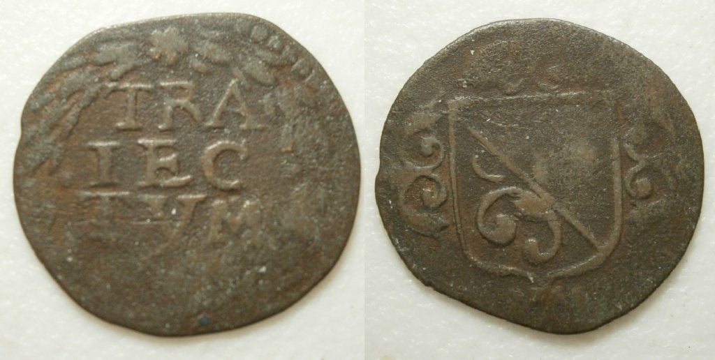 PD11493 Utrecht Stad Duit 1617 - 1637, Ophalen of Verzenden, Vóór koninkrijk, 1 cent, Losse munt