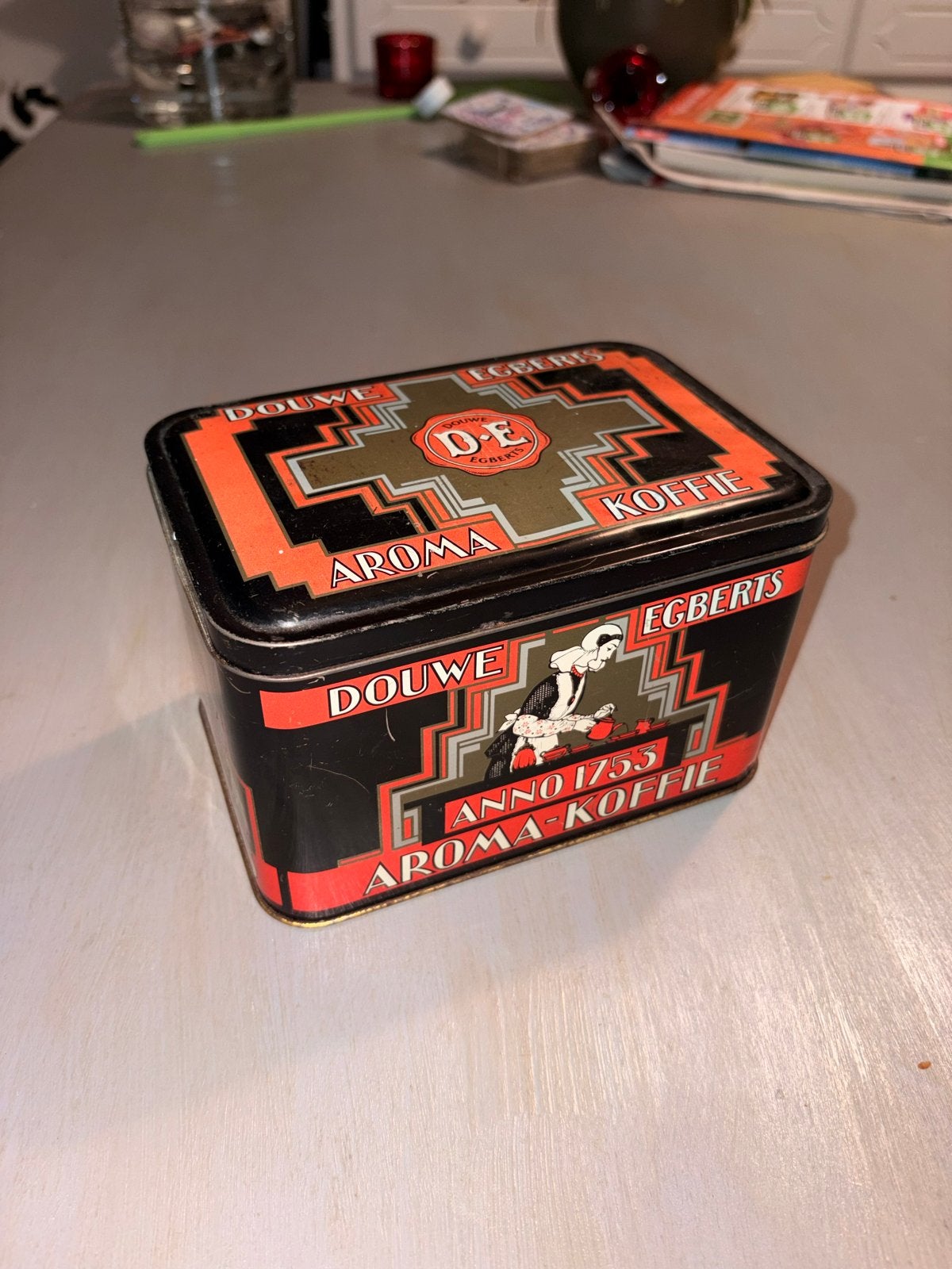 Vintage Douwe Egberts Aroma Koffie Blik Anno 1753, Verzamelen, Blikken, Ophalen of Verzenden, Gebruikt, Koffie, Douwe Egberts