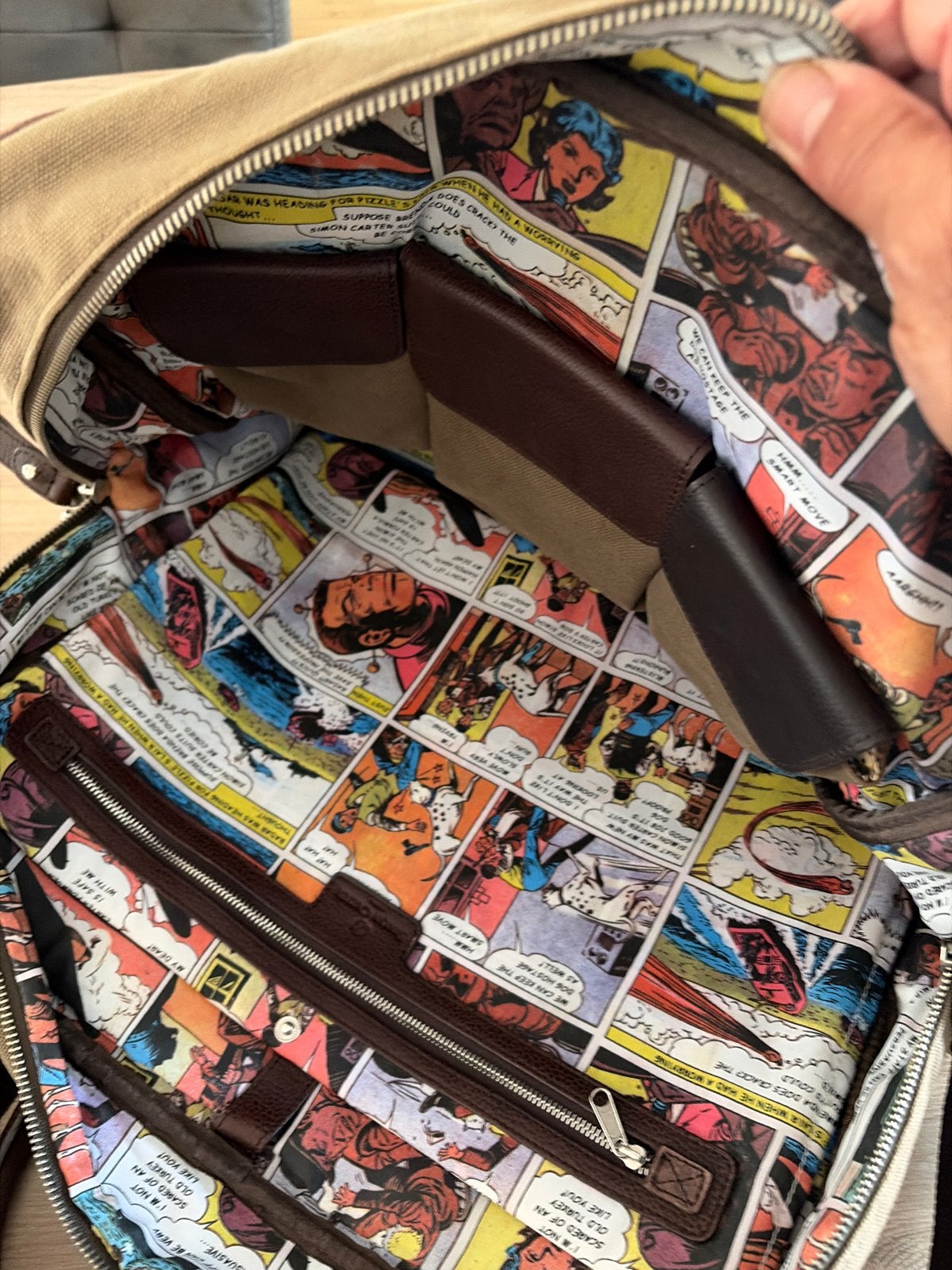 Carter Laptoptas/Aktetas met stripboek voering, Bruin, Echt leder, Minder dan 95 cm, Ophalen of Verzenden
