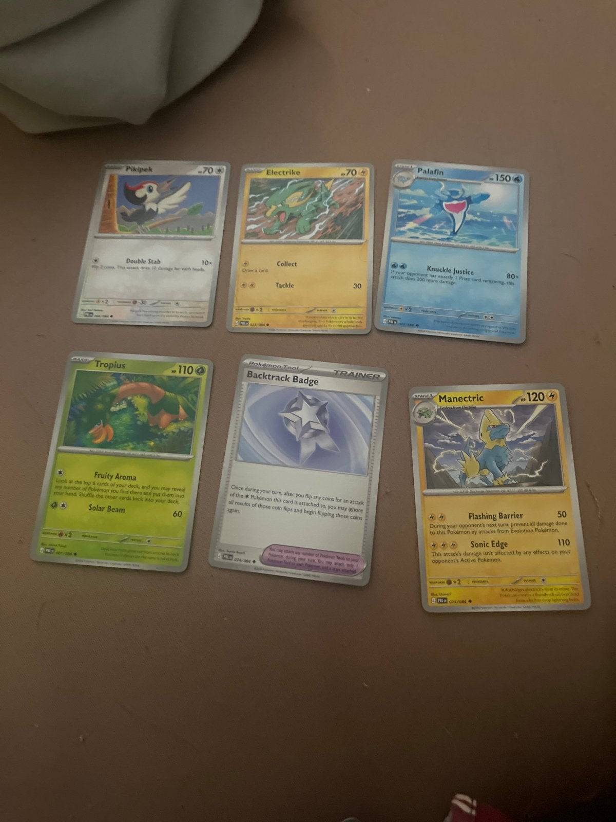 Pokémon Kaarten Set - Pikipek, Electrike, Palafin, Tropius, Ophalen of Verzenden, Nieuw, Meerdere kaarten