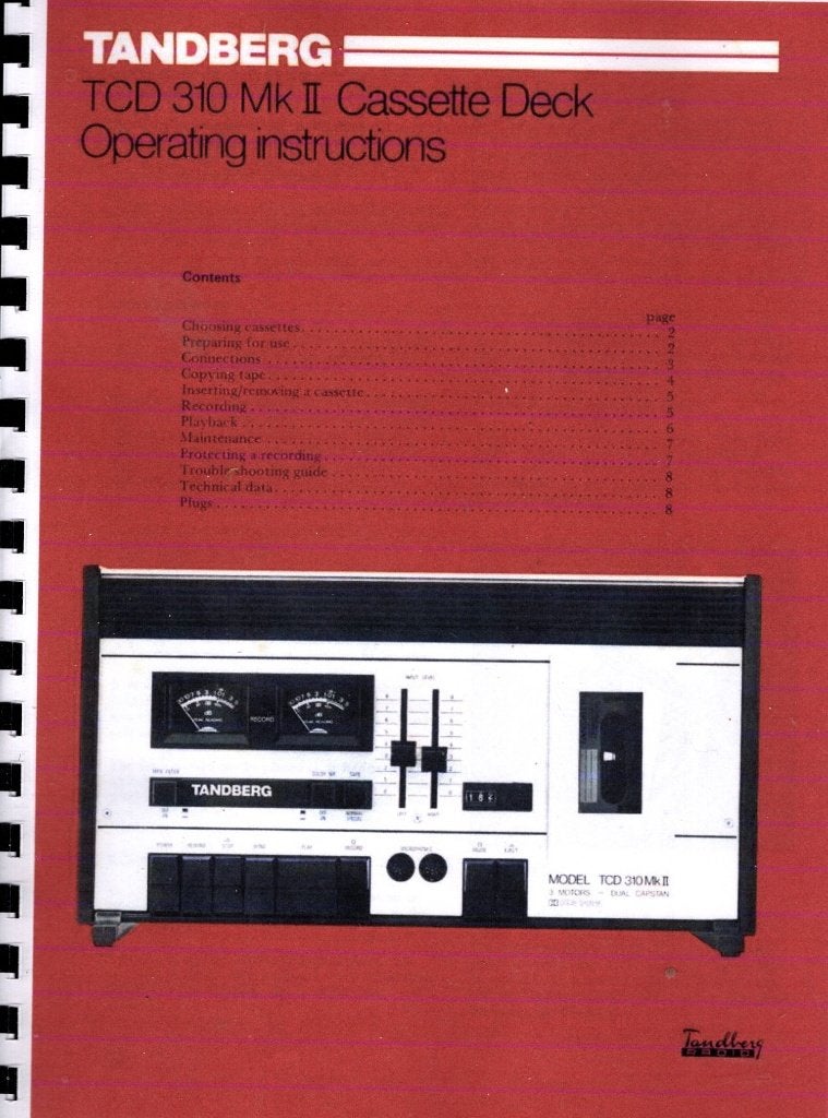 Tandberg TCD 310 MK2 gebruiksaanwijzing, Verzenden, Nieuw