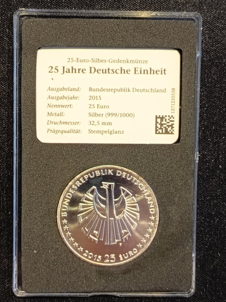 25 Euromunt Proof 25 jaar Duitse Eenheid, Ophalen, Duitsland, Zilver, Overige waardes