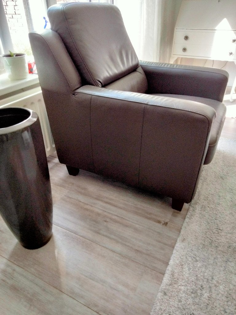 leren stoel .prima conditie, Ophalen, Zo goed als nieuw, 75 tot 100 cm, Leer