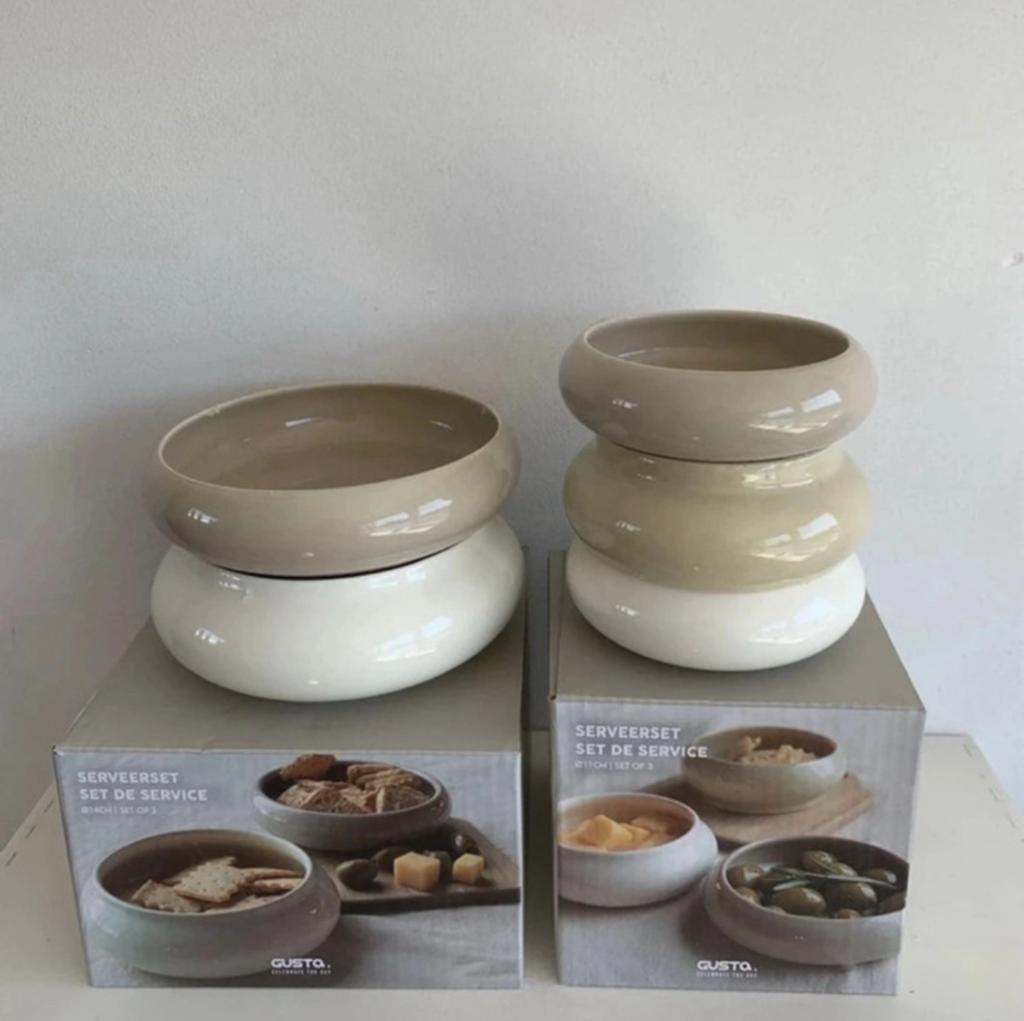 2 sets Gusta schaaltjes nieuw, Ophalen of Verzenden, Nieuw, Overige materialen, Minder dan 25 cm