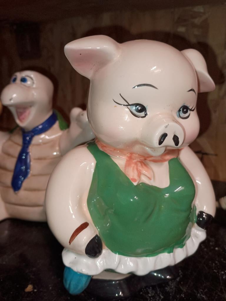 Spaarvarken in schort vintage - Uniek decoratiestuk, Ophalen