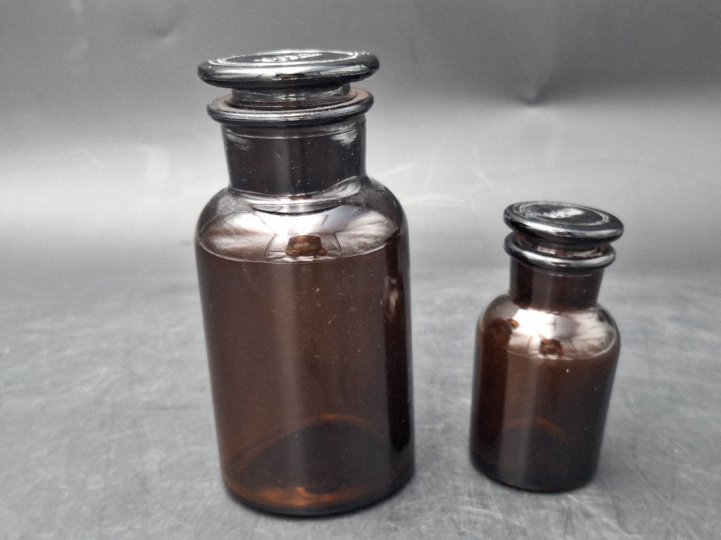 oude glazen apothekers flesjes, Ophalen of Verzenden