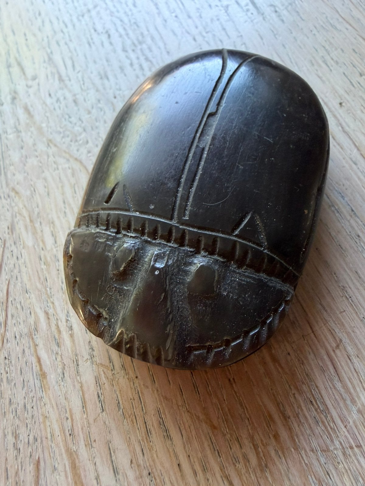 Oude scarabee uit Egypte van hoorn, Antiek en Kunst, Verzenden