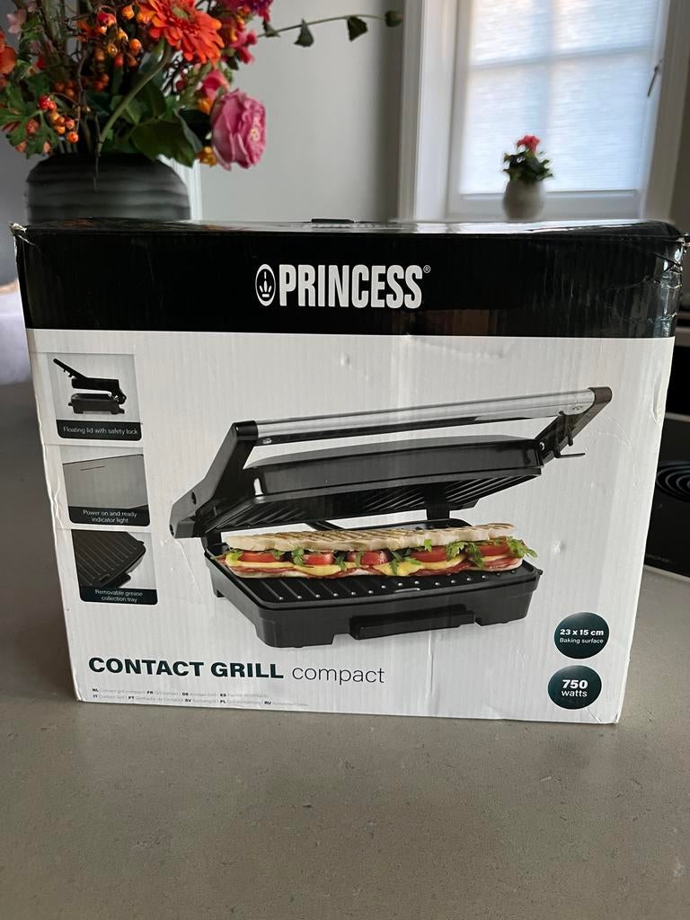Princess Compact Contactgrill - Nieuw in doos, Witgoed en Apparatuur, Contactgrills, Nieuw, Ophalen of Verzenden