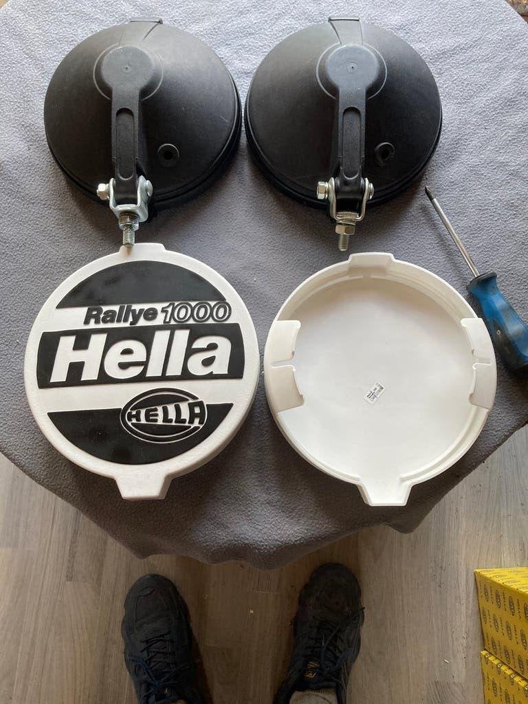 Oldtimer 2 Hella witte mistlampen type Rallye 1000, Ophalen of Verzenden, Gebruikt