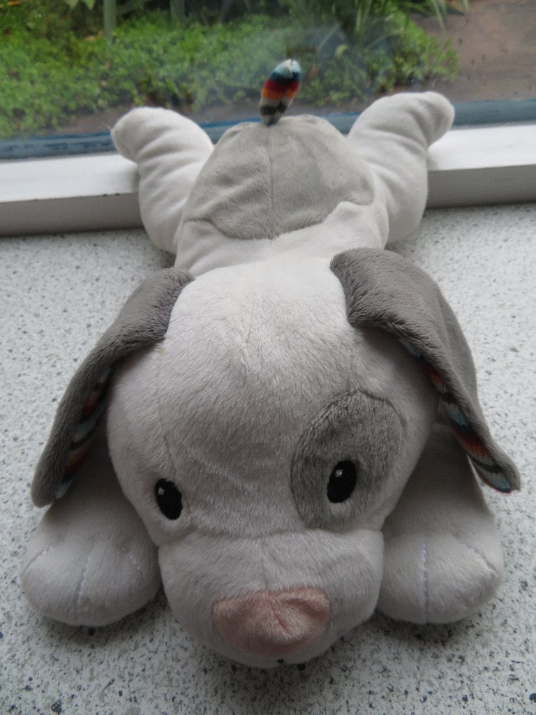 Kmuffel hond merk ZAZU wit velours ca 32 cm liggend, Verzenden, Hond, Zo goed als nieuw, Wasbaar