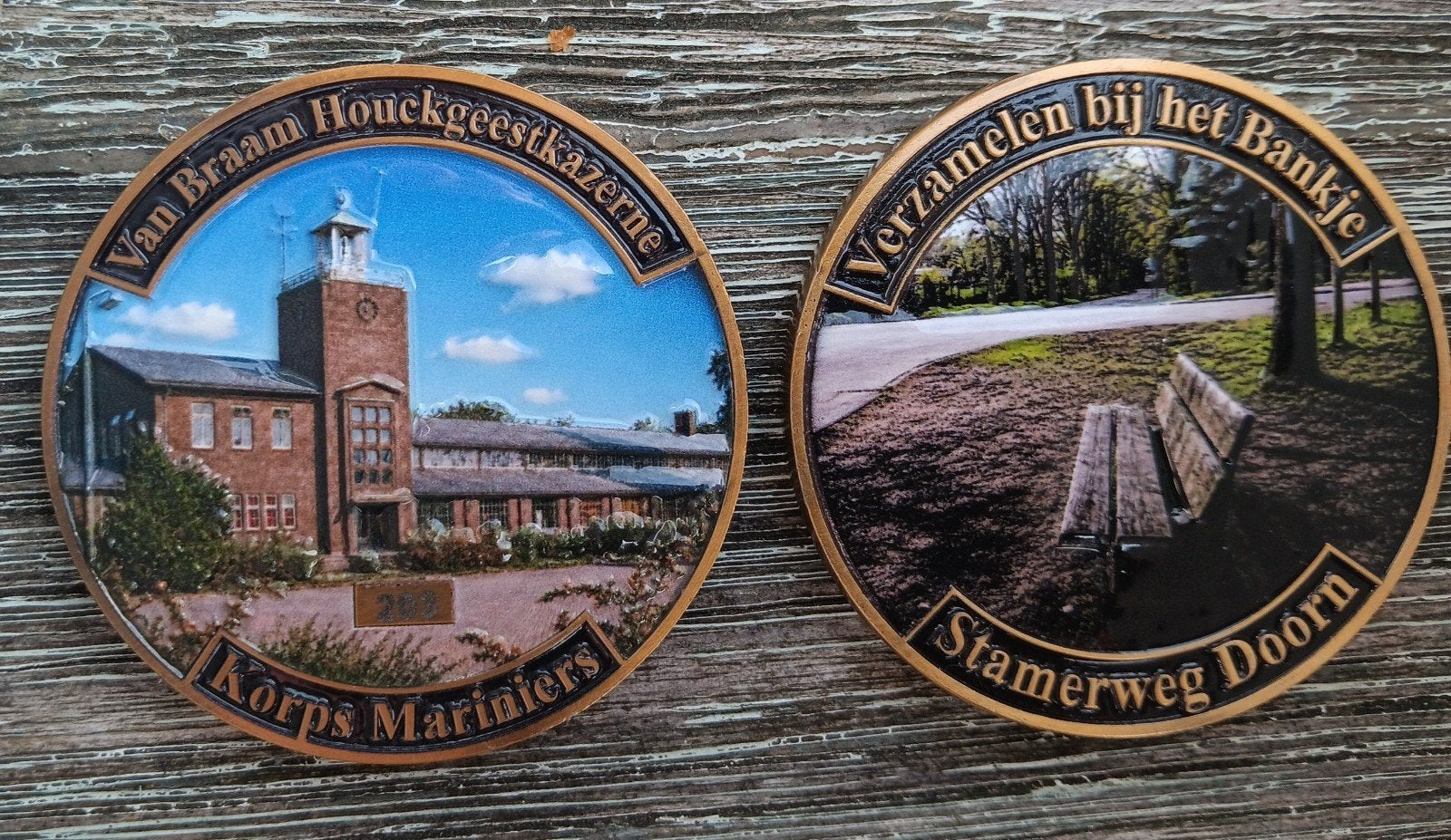 Van Braam Houckgeestkazerne Doorn / Bankje Stamerweg, Verzenden, Marine, Nederland, Lintje, Medaille of Wings