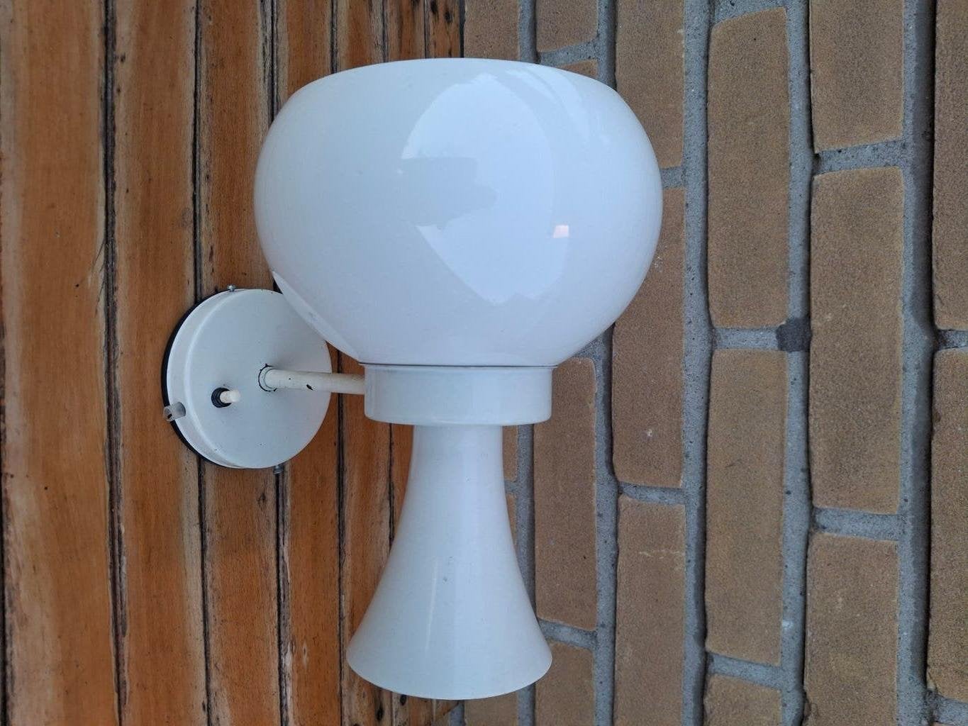 Retro design Dijkstra lamp - Diabolo wandlamp - wit, Met schakelaar, Gebruikt, Up-/downlighter, Ophalen of Verzenden