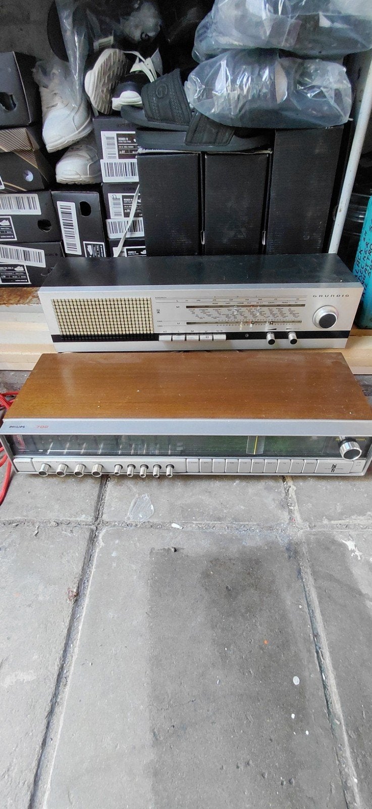 Vintage Radio's: Grundig en Philips (2 stuks), Ophalen of Verzenden, Gebruikt, Radio