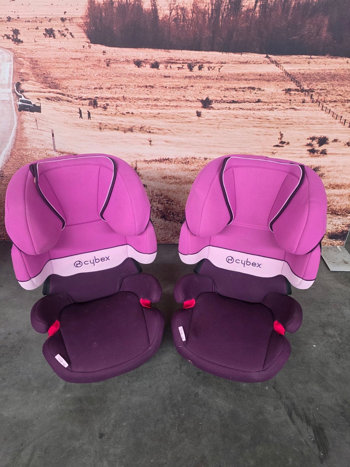 Cybex autostoel (2 stuks) - roze/paars | Prijs p/st, Autogordel of Isofix, Gebruikt, 15 t/m 36 kg, Zijbescherming