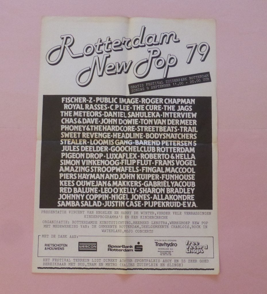 Poster Rotterdam New Pop Festival 1979, Ophalen of Verzenden, A1 t/m A3, Muziek, Rechthoekig Staand