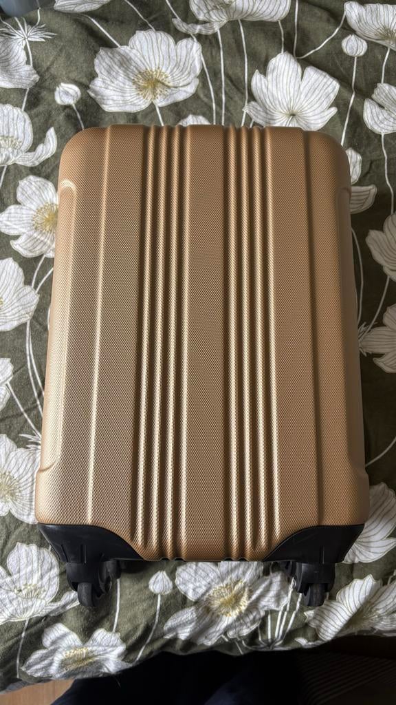 Handbagage Koffer/Trolley Champagne - 55x35x21cm, Ophalen, Hard kunststof, Minder dan 50 cm, Zo goed als nieuw