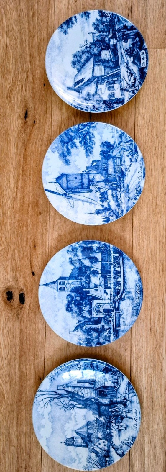 Delfts blauwe borden serie: winter, lente, zomer, herfst, Antiek en Kunst, Ophalen of Verzenden
