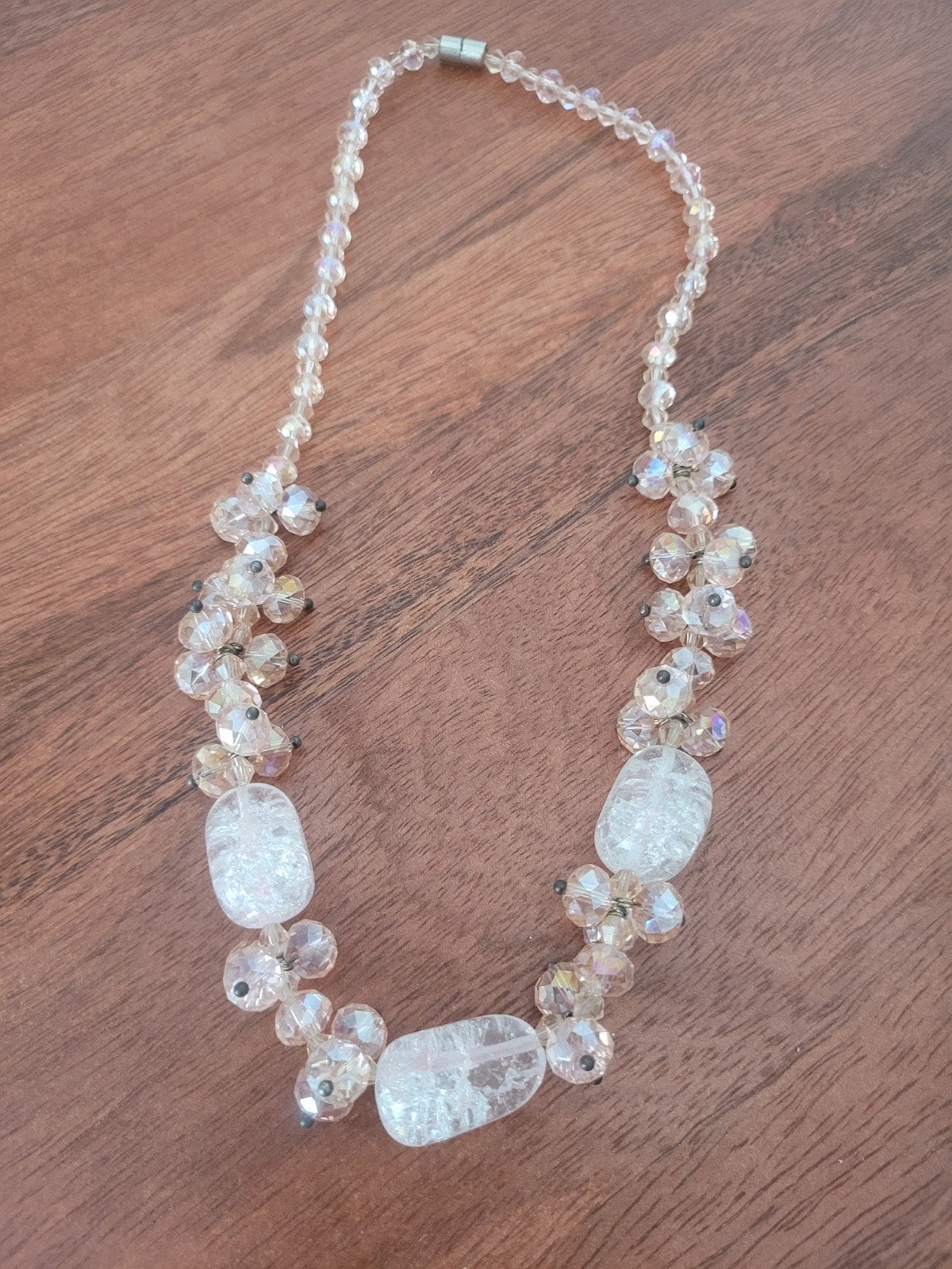 ketting, Sieraden, Tassen en Uiterlijk, Kettingen, Ophalen, Roze, Steen of Mineraal