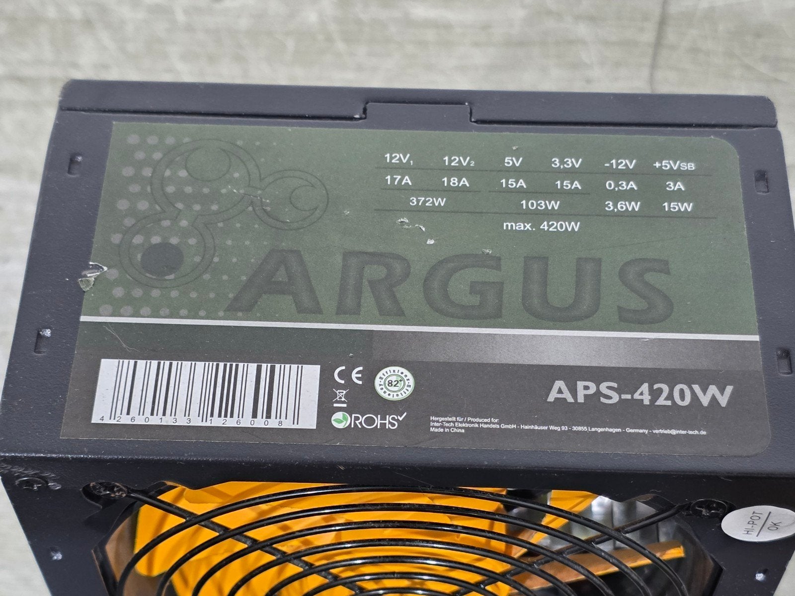 argus 420w max voeding psu power supply aps-420w, Gebruikt, ., Ophalen of Verzenden, .