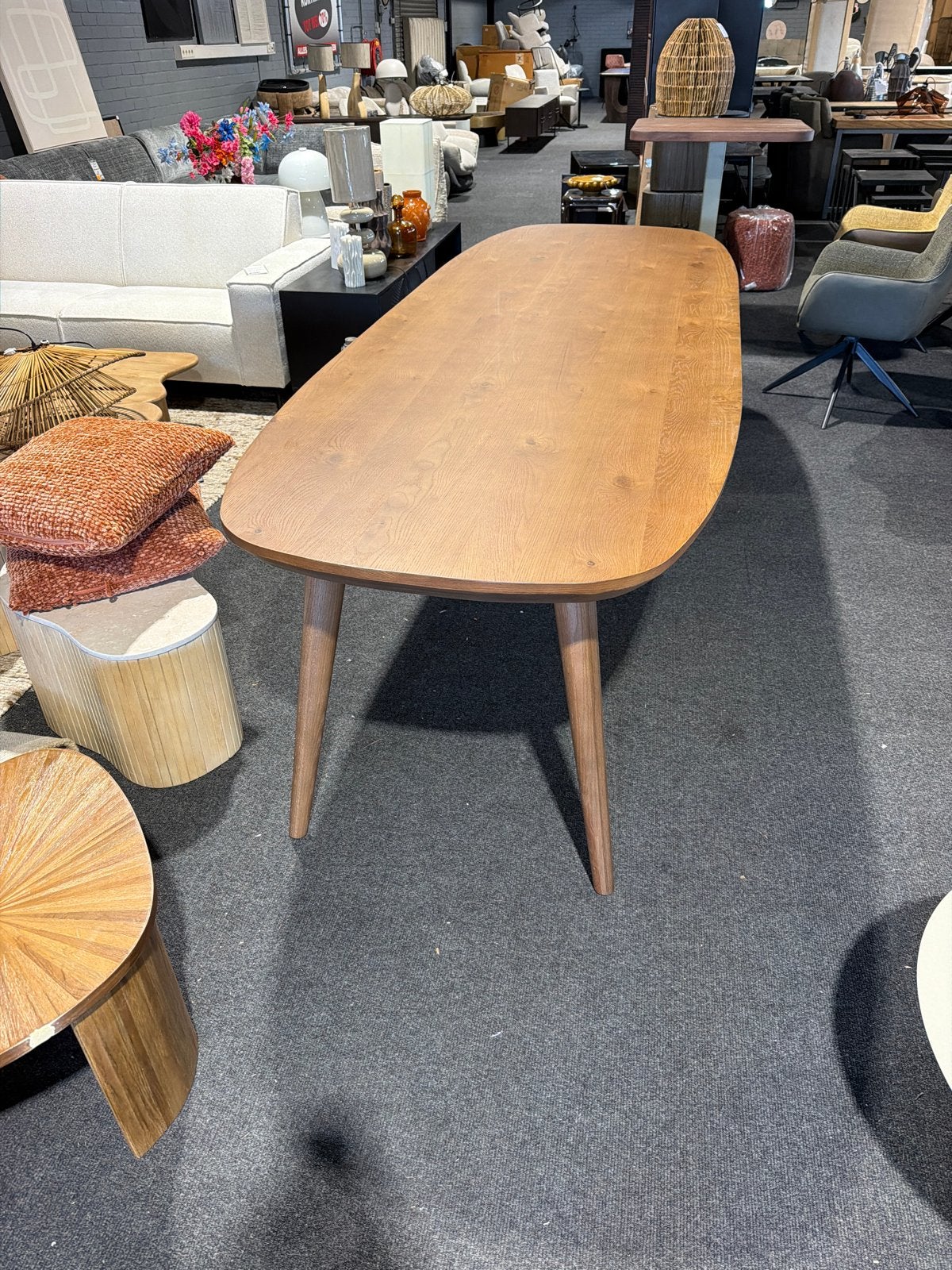 Stijlvolle eettafel eliajh 300cm, Huis en Inrichting, Ophalen, Japandi, Eikenhout, 200 cm of meer