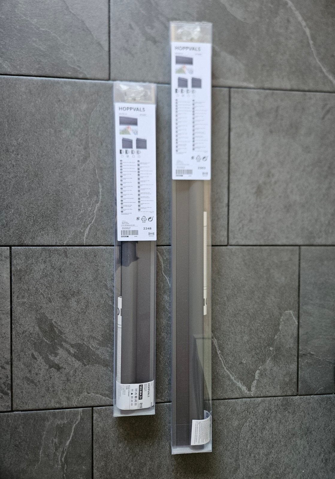 Ikea Hoppvals dubbel plisségordijn grijs/antraciet, Huis en Inrichting, Stoffering | Gordijnen en Lamellen, Ophalen, Nieuw, Grijs