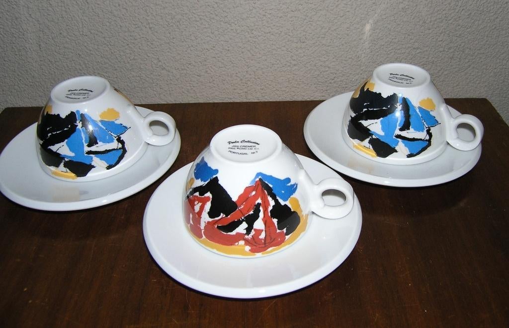 3 Jan Cremer cappuccino kop & schotels Perla Collection 2002, Huis en Inrichting, Keuken | Servies, Ophalen of Verzenden, Zo goed als nieuw