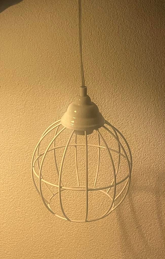 Witte kooi lamp, Ophalen, Zo goed als nieuw, Minder dan 50 cm