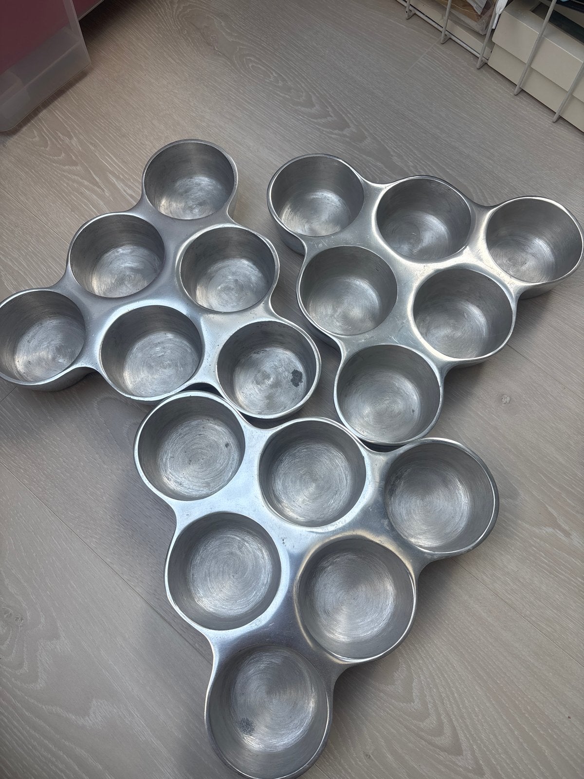 3 schalen voor hapjes of kaarsen, Huis en Inrichting, Zilver, Ophalen of Verzenden, Metaal, Overige typen
