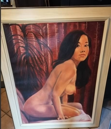 vintage naakt ``Oosterse Schone`` op canvas 60er, Ophalen, Huis en Inrichting