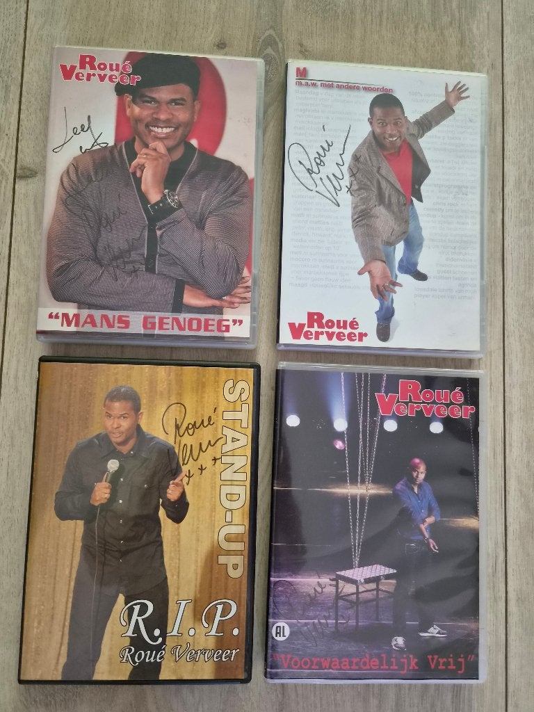 Roué Verveer 4 gesigneerde cabaret shows, Stand-up of Theatershow, Overige artiesten, Alle leeftijden, Zo goed als nieuw