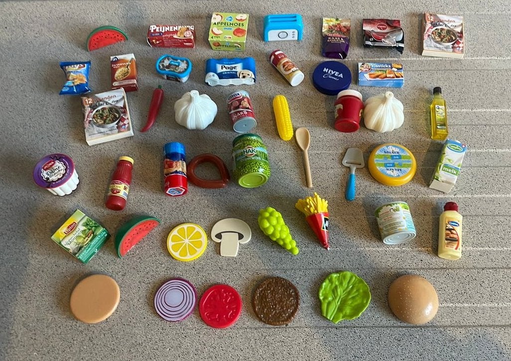 45 mini’s mini boodschappen Ah (nr 3), Ophalen of Verzenden, Zo goed als nieuw, Kunststof