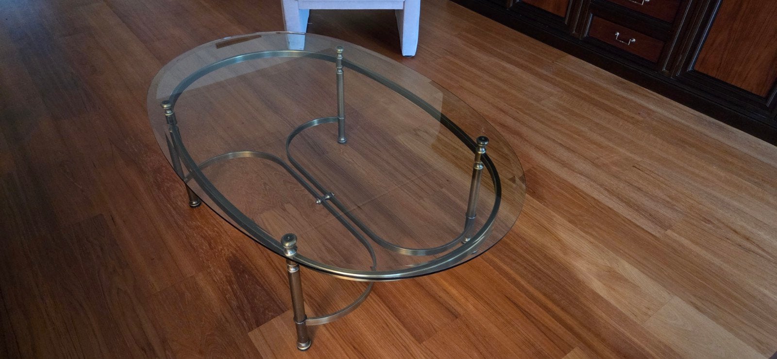 Glazen salontafel en bijzettafel set, Huis en Inrichting, Ophalen, 100 tot 150 cm, Klassiek elegant, 50 tot 100 cm