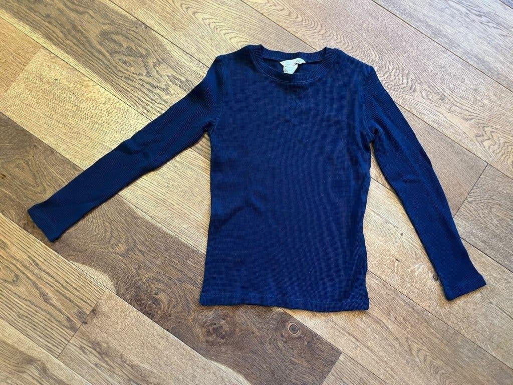 H&M Organic Katoen Longsleeve 122/128 NIEUW donkerblauw, Ophalen of Verzenden, Nieuw, Meisje, Shirt of Longsleeve