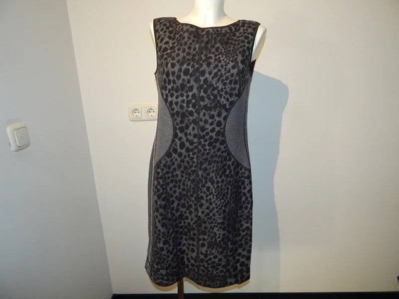 Marccain schuurwollen jurk animal print rits rug N4 40, Maat 38/40 (M), Verzenden, Zo goed als nieuw, Knielengte