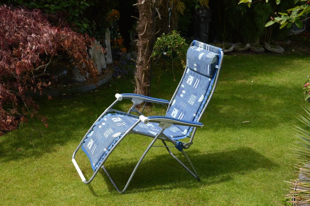 Lafuma ligstoel/ camping ligbed met standen en hoofdsteun, Ophalen of Verzenden, Gebruikt, Aluminium, Verstelbaar