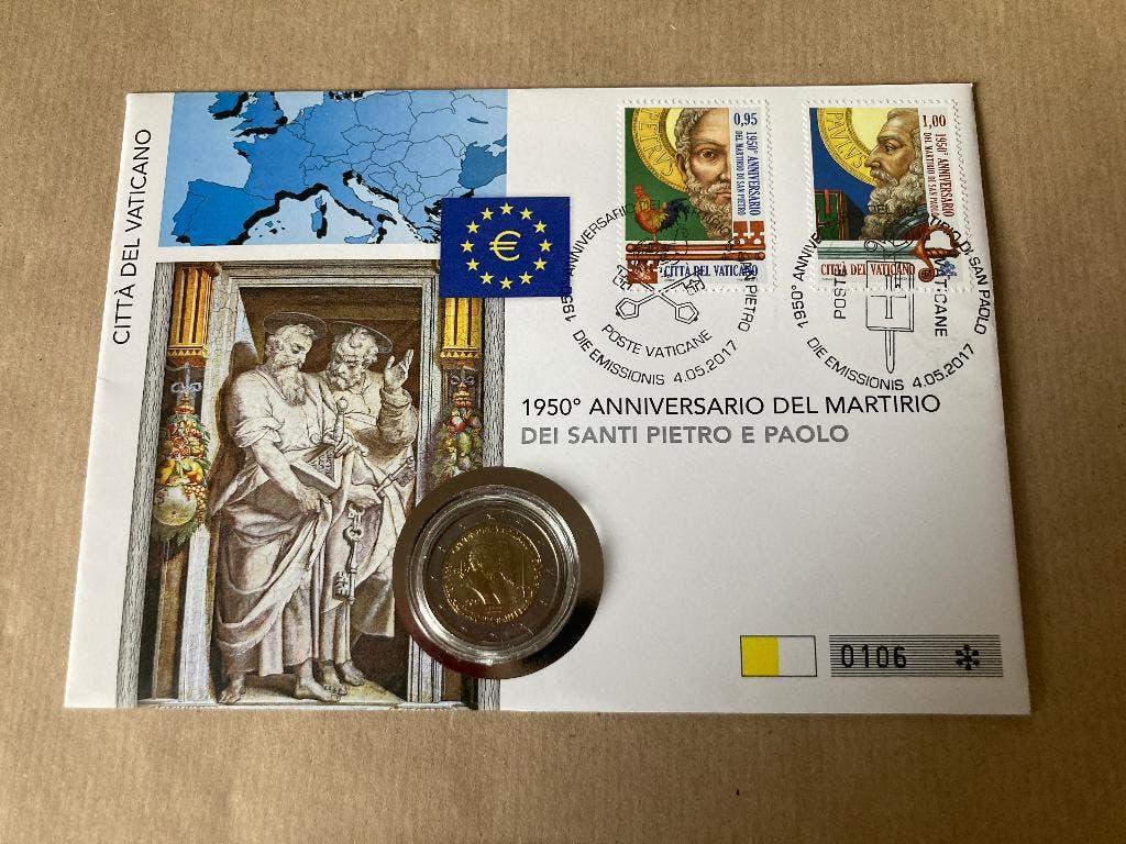 € 2  Numisbrief. Vaticaan. 2017., Ophalen, Vaticaanstad, 2 euro, Losse munt