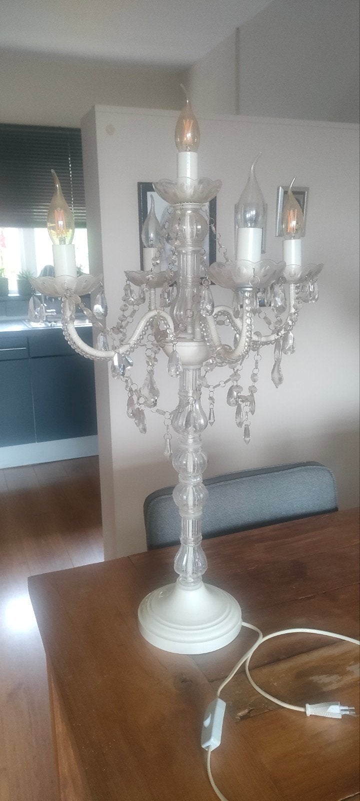 Romantische tafellamp met 4 armen - 75 cm hoog